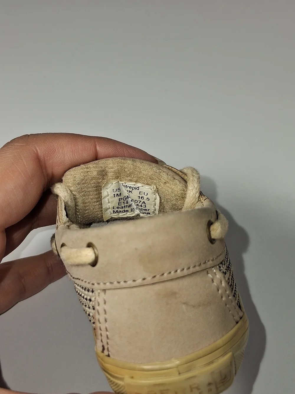 Sperry Top Sider Girls 1M Toddler Intrepid Crib Oat Linen Lace Up Boat Shoes